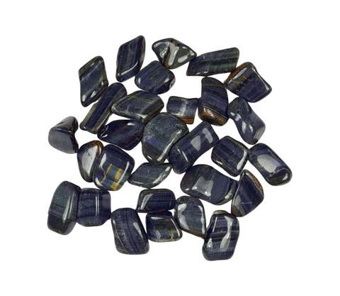 Set of 10 Tumbled Blue Tiger's Eye