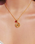 18K Zodiac Sign & Birthstone Necklace