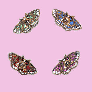 Moth Enamel Pin in 4 Colors