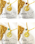 18K Zodiac Sign & Birthstone Necklace