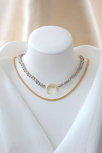 Austrian Crystal Crescent Moon Choker