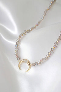 Austrian Crystal Crescent Moon Choker