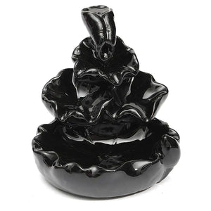 Glazed Ceramic Waterfall Backflow Incense Holder