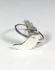 Hammered Silver Crescent Moon Ring