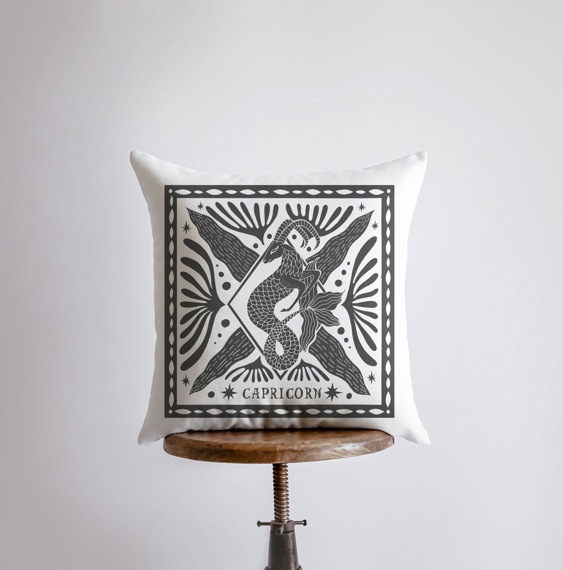 Capricorn Block Print Pillow