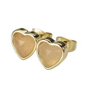 Gemstone Heart Stud Earrings