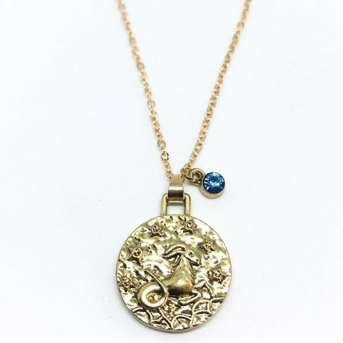 Double Sided Zodiac Coin Necklace