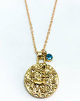 Double Sided Zodiac Coin Necklace