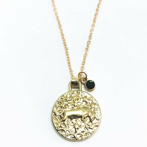 Double Sided Zodiac Coin Necklace