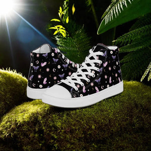 Black Crystal Moon Moth Hightop Sneakers