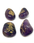 Gold Engraved Crystal Reiki Stones