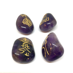 Gold Engraved Crystal Reiki Stones