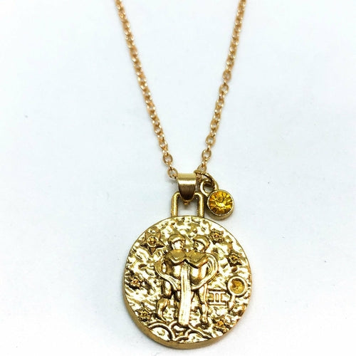 Double Sided Zodiac Coin Necklace