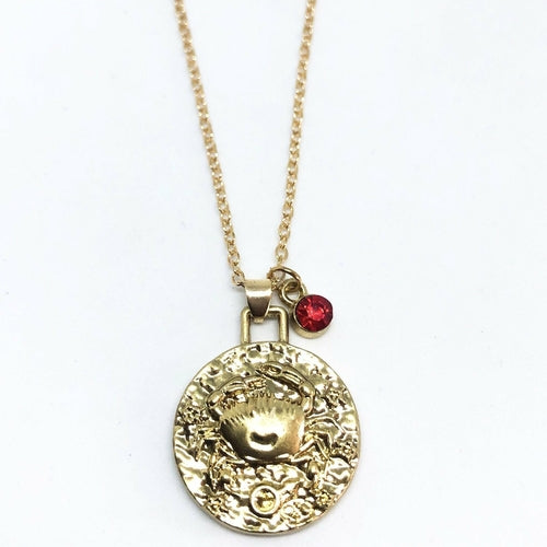 Double Sided Zodiac Coin Necklace