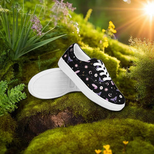 Black Crystal Moon Moth Lace-up Shoes