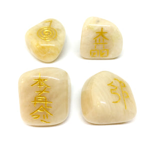 Gold Engraved Crystal Reiki Stones