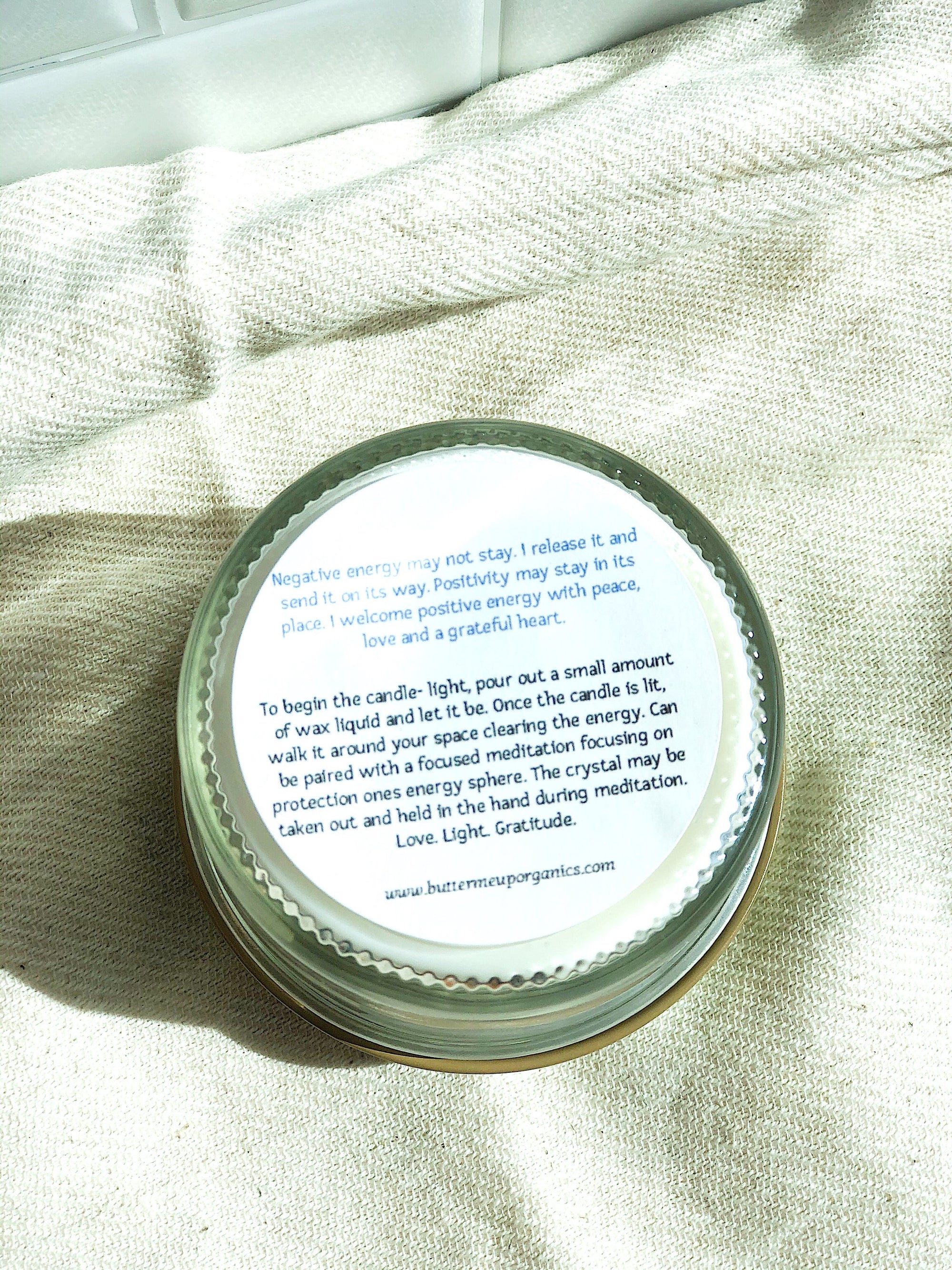 Organic Space Clearing Intention Candle