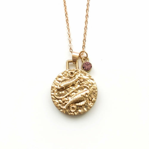 Double Sided Zodiac Coin Necklace