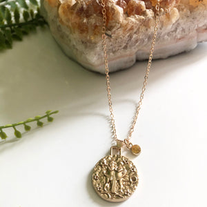 Double Sided Zodiac Coin Necklace