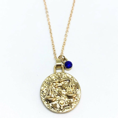 Double Sided Zodiac Coin Necklace