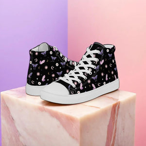 Black Crystal Moon Moth Hightop Sneakers