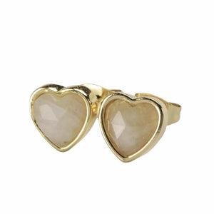 Gemstone Heart Stud Earrings