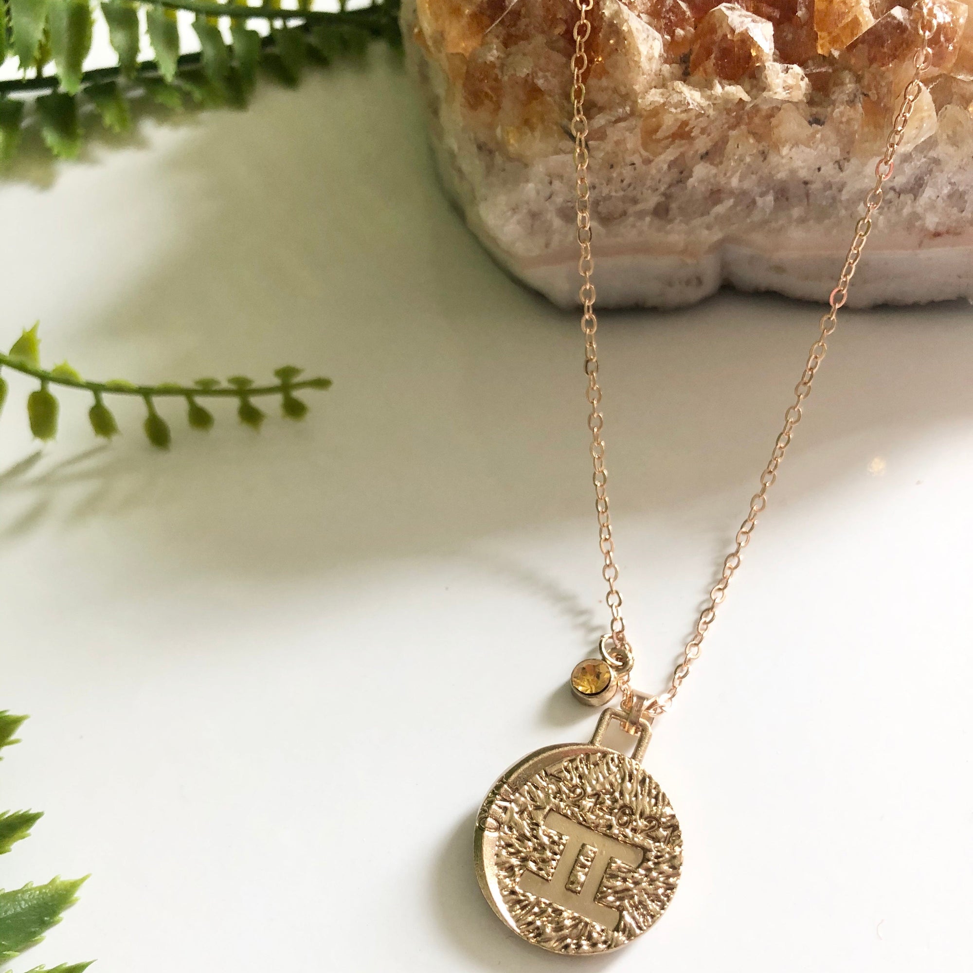 Double Sided Zodiac Coin Necklace