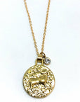 Double Sided Zodiac Coin Necklace