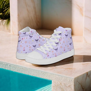 Lavender Crystal Moon Moth Hightop Sneakers