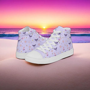 Lavender Crystal Moon Moth Hightop Sneakers