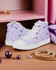 Lavender Crystal Moon Moth Hightop Sneakers