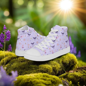 Lavender Crystal Moon Moth Hightop Sneakers