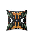 Orange Moon Moth Vegan Suede Pillow