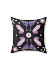 Purple Crystal Moth Vegan Suede Pillow