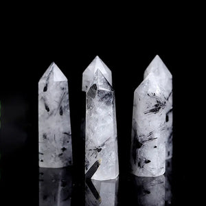 Tourmalinated Quartz Points