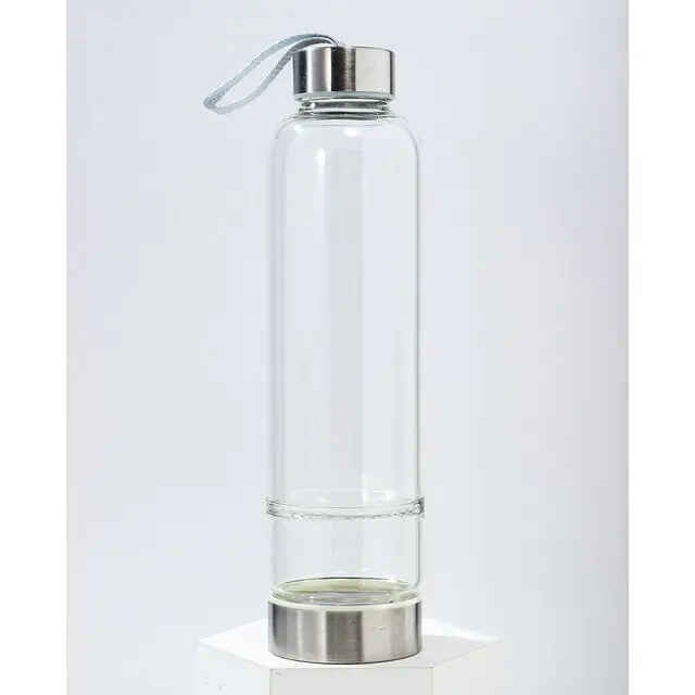 Crystal Infusing Glass Water Bottle