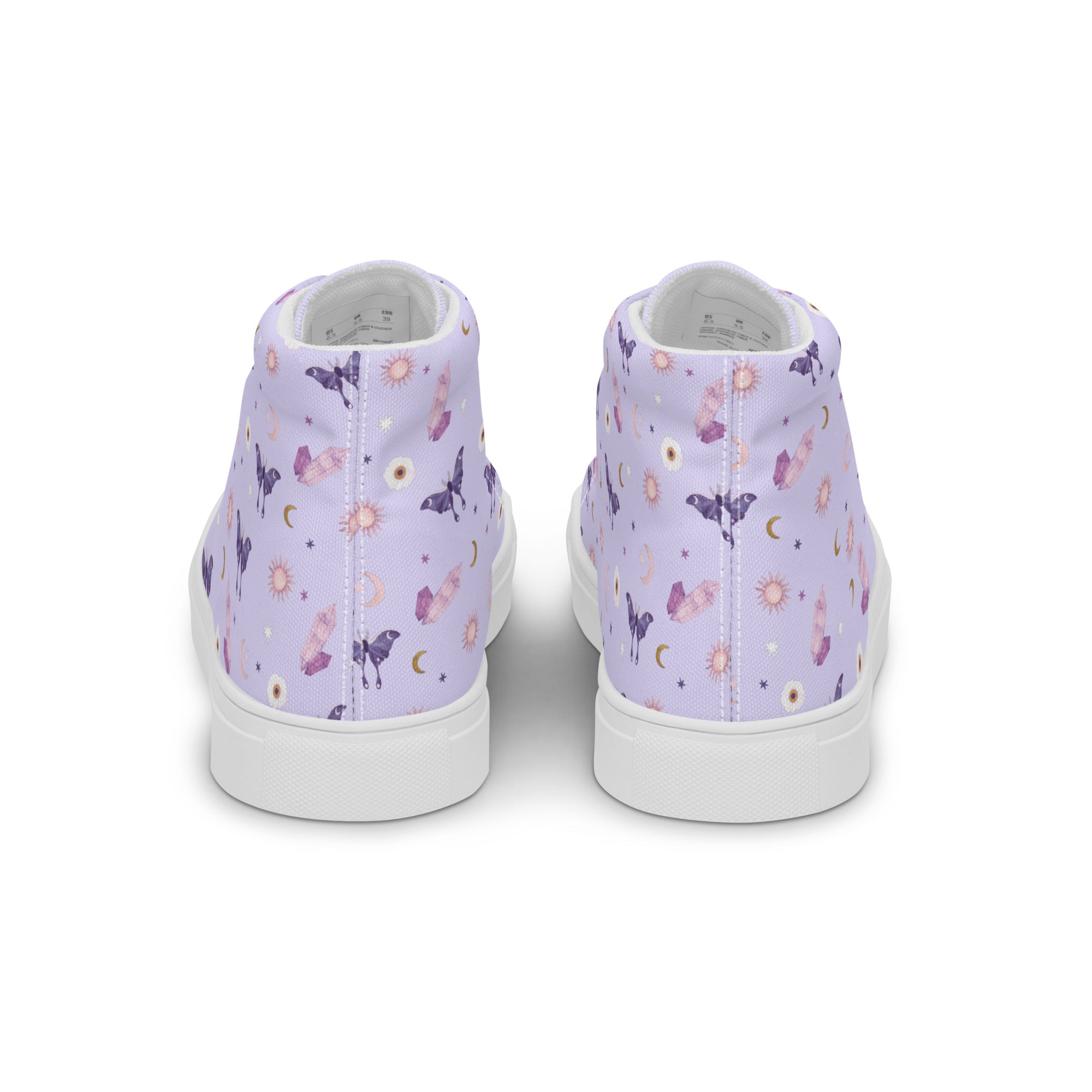 Lavender Crystal Moon Moth Hightop Sneakers