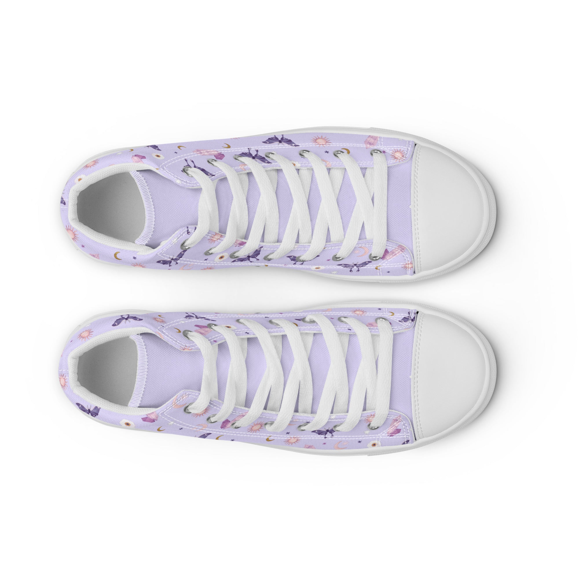 Lavender Crystal Moon Moth Hightop Sneakers