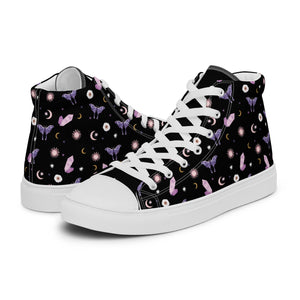 Black Crystal Moon Moth Hightop Sneakers