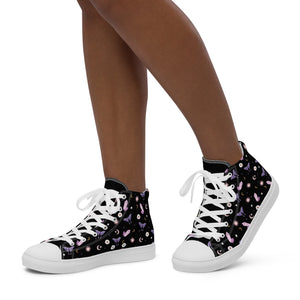 Black Crystal Moon Moth Hightop Sneakers