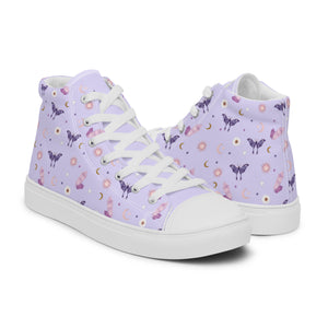 Lavender Crystal Moon Moth Hightop Sneakers