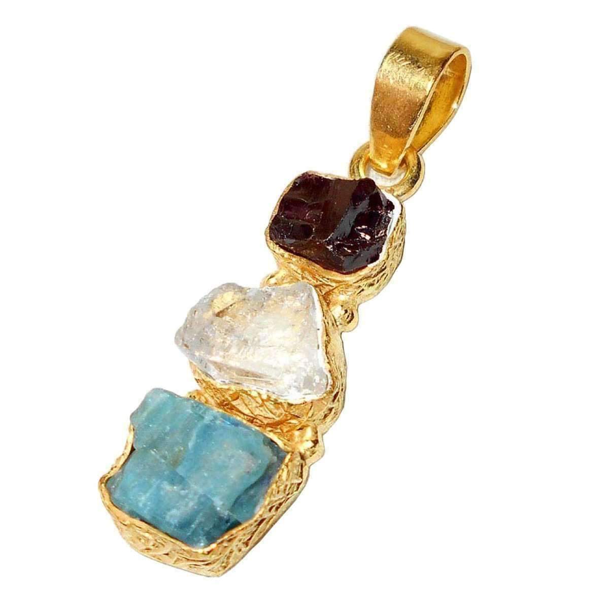 Apatite, Quartz &amp; Garnet Pendant