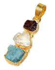 Apatite, Quartz & Garnet Pendant