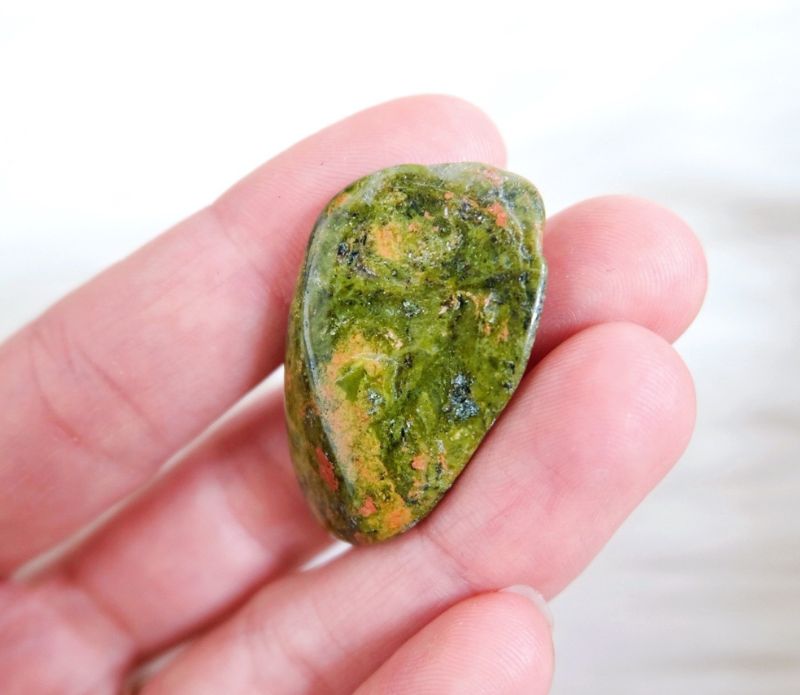 Set of 10 Tumbled Green Unakite