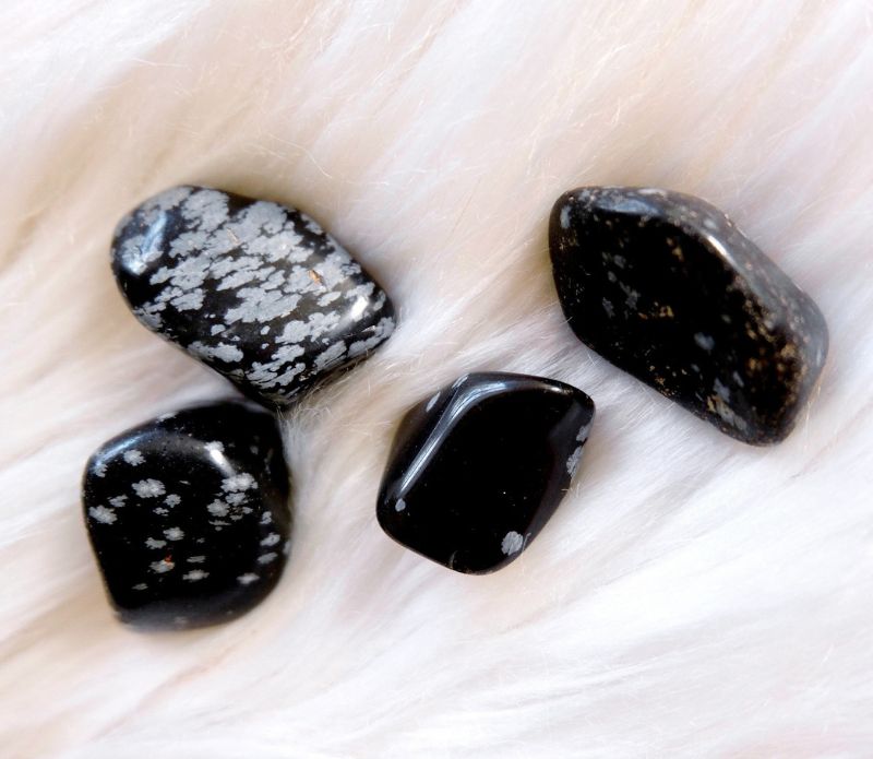 Tumbled Snowflake Obsidian available at Goddess Provisions