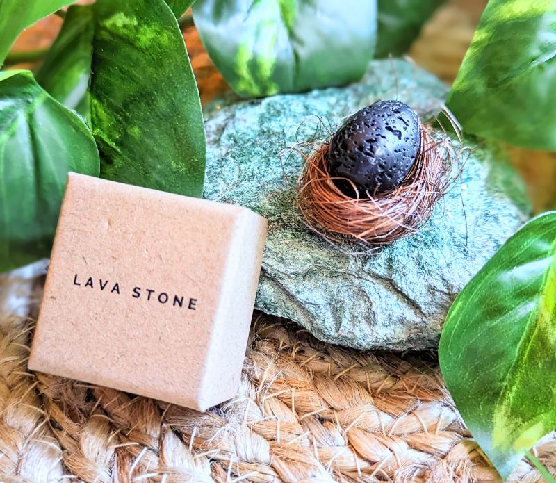 Black Lava Stone Thinking Egg by ORIJIN available at Goddess Provisions