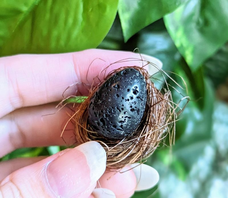 Black Lava Stone Thinking Egg by ORIJIN available at Goddess Provisions