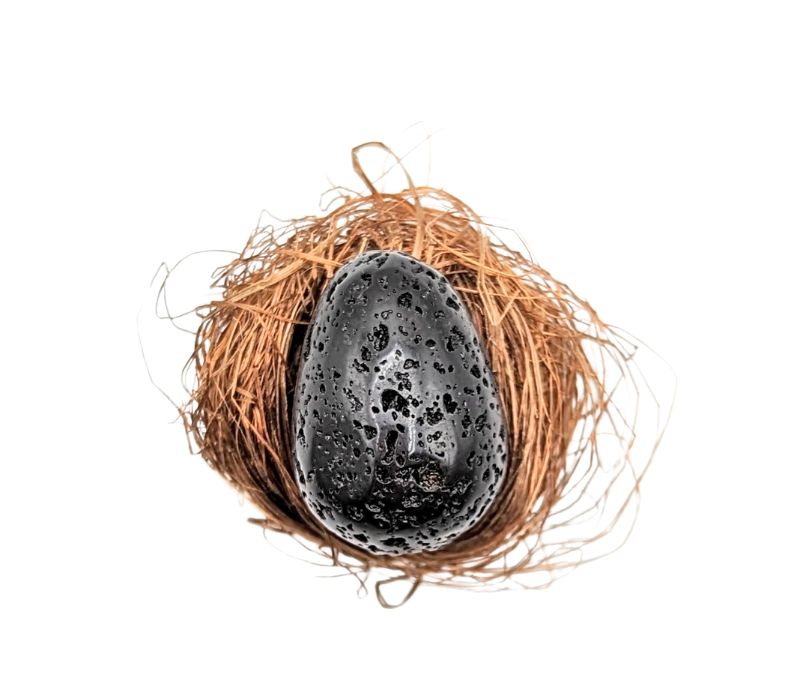 Black Lava Stone Thinking Egg by ORIJIN available at Goddess Provisions