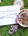 Ostara Ritual Tea & Ostara Booklet by Magic Fairy Candles and Herbal Alchemy Tea Infuser available at Goddess Provisions