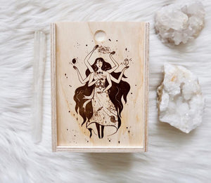 Elemental Goddesses Wooden Altar Box at Goddess Provisions 